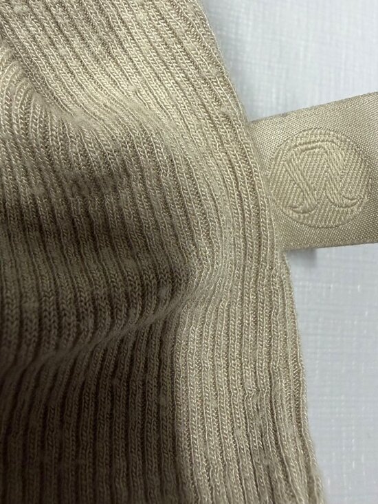Lululemon Wrap-Front Ribbed Long-Sleeve Top tan cropped size small *no tags - Picture 8 of 12